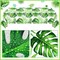 2 Pieces Palm Leaf Table Covers Hawaii Green Leaves Tablecloths Tropical Leaf Table Cloths and 2 Pieces Palm Leaves Banners